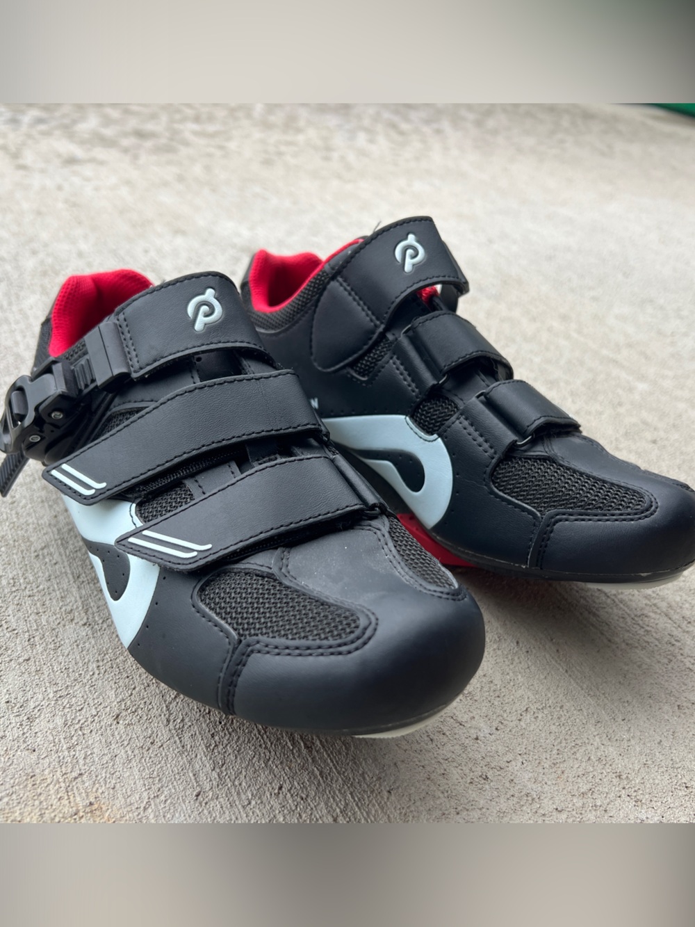 Clip in Cycling Shoes with Gray Accents and Pink Interior